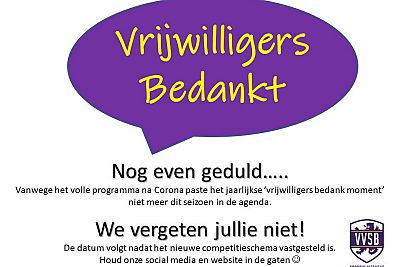 Wij vergeten onze vrijwilligers echt niet