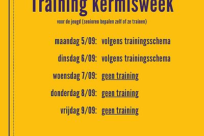Trainingen tijdens de kermis