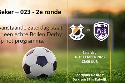 Onder 23 staat voor tweede ronde beker in een derby