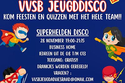 VVSB jeugddisco vrijdag 28 november