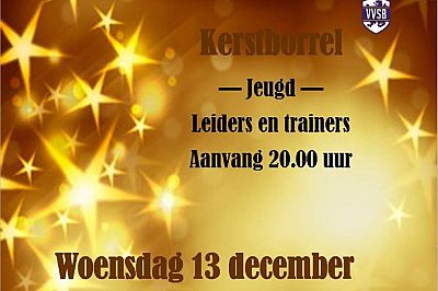 Vanavond Kerstborrel Jeugd leiders en trainers