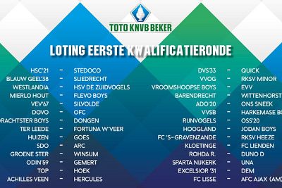 VVSB treft Harkemase Boys in eerste voorronde TOTO KNVB Beker