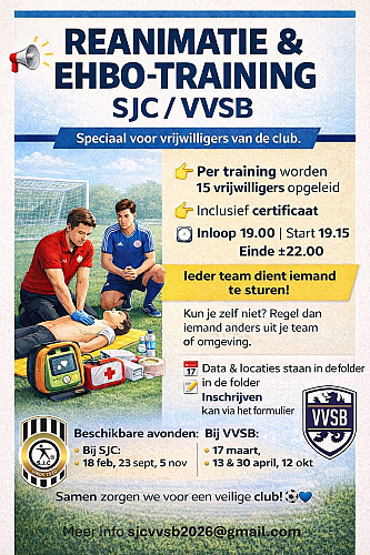 Reanimatie & EHBO-training voor vrijwilligers SJC & VVSB