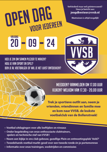 Open dag VVSB op 20 september
