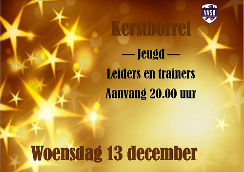 Vanavond Kerstborrel Jeugd leiders en trainers
