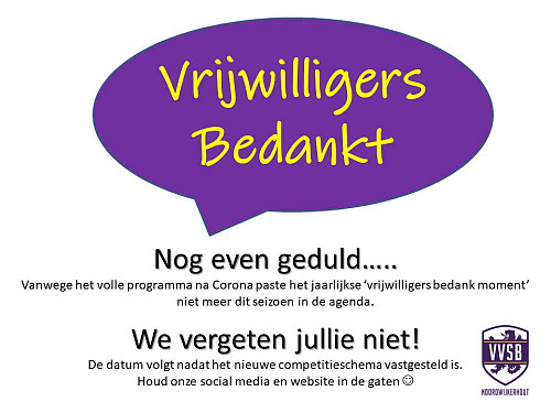 Wij vergeten onze vrijwilligers echt niet