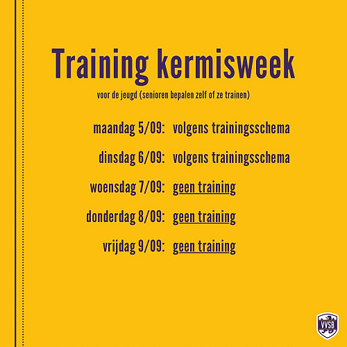 Trainingen tijdens de kermis