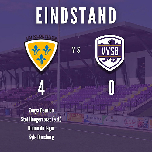 VVSB verliest in het laatste half uur van Kloetinge